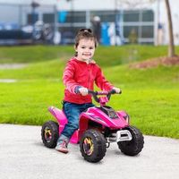 quad electrico para ninos de 18-36 meses con bateria 6v rosa homcom
