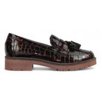 pitillos zapatos mujer mocasin con fleco piel charol grabada efecto coco para mujer