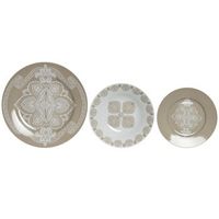 vajilla set 18 porcelana 27x27x2 delhi beige