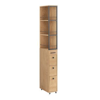 Sobuy Carro Auxiliar Con Ruedas, Mueble De Cocina Estrecho, Almacenaje Alto, Natural
