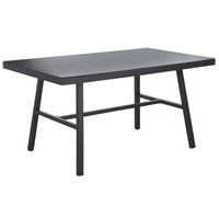 mesa de comedor de jardin negra 150 x 90 cm metal marco de aluminio rectangular moderno industrial canetto