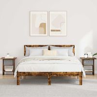 mesitas de noche 2 uds - dormitorio - madera de ingenieria - roble ahumado 41x40x45cm