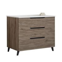 kibath mueble de bano con lavabo ken 100x45 cm acabado desierto mate 3 cajones con patas