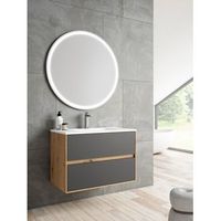 mueble mydesign 80 cm estructura roble moderno frontal antracita mate pack mueble  lavabo