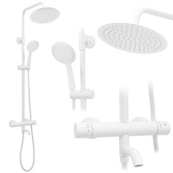 Conjunto De Ducha Y Bañera Con Termostato Rea Lungo White