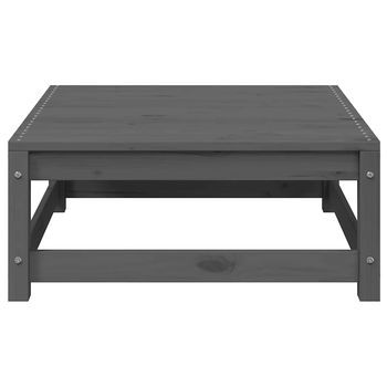 Taburetes De Jardín | Otomana De Jardín | Reposapiés De Jardín Con Cojines Madera Maciza De Pino Gris