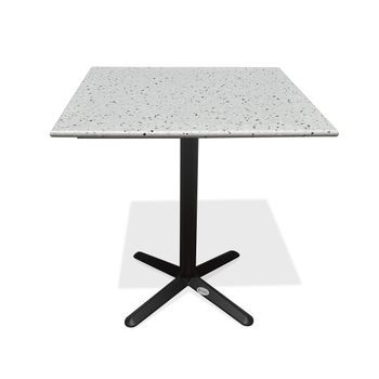 Mesa De Jardín Cuadrada En Acero Y Tablero Terrazo