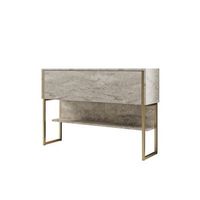 consola de madera luxe - 120 x 30 x 80 cm - travertino dorado