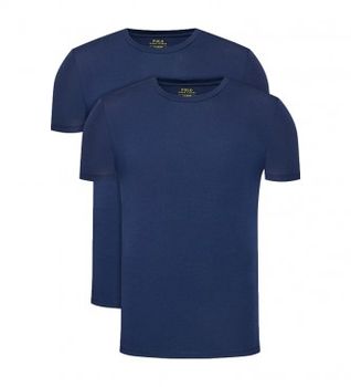 Polo Ralph Lauren para hombre. 714835960004 Pack de 2 camisetas Classic Crew marino (S), Homewear, Algodón, Manga corta
