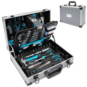 Caja Herramientas 380 Piezas Toolbox 8000 Pro. Maletín De Aluminio Premium, Vasos Cr-v, Puntas S2 Resistentes Cecotec