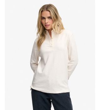 Superdry para mujer. W6012331A Polo rugby Classic Rugby blanco roto (XL), Casual, Algodón, Manga larga