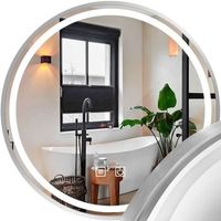 espejo de pared rea led mmj brush steel 60cm