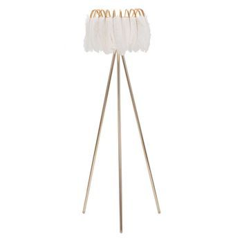 Lámpara De Pie Con Plumas Blancas Cm Ø 46x147