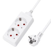 aigostar regleta alargador de 2 enchufes con cable de 5 metroscolor blanco