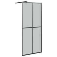 mampara de ducha accesible vidrio templado oscuro 80x195 cm vidaxl
