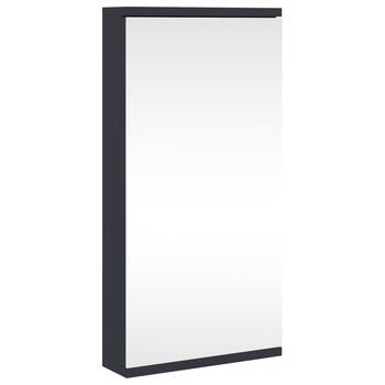 Mueble De Baño | Armario De Baño De Esquina Con Espejo Gris 30x24x60 Cm