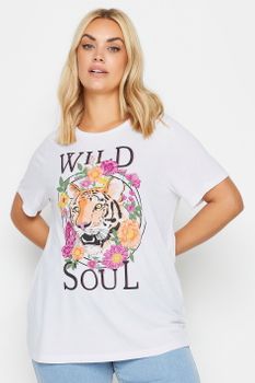 Yours Camiseta Blanca Tigre 