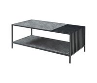 mesa de centro parghos acero 120x60x45 cm - negroefecto hormigon encasa