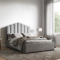 flair silver velvet poseidon shell ottoman bed - king