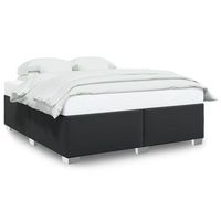cama de matrimonio  cama de adulto  estructura de cama sin colchon cuero sintetico negro 200x200 cm