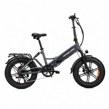 Bicicleta Eléctrica Plegable De Ruedas Anchas Winglion Eb-fm2.0 De 20 Pulgadas, Batería De 48 V Y 15 Ah, Negro
