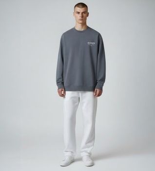 ALL SAINTS para hombre. M033NB Sudadera Underground (S), Azul, Casual, Gris, Algodón, Manga larga