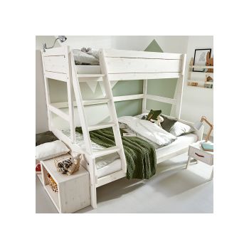 Lifetime Luxury Triple Bunk Bed With Storage Drawer  - Lifetime Whitewash