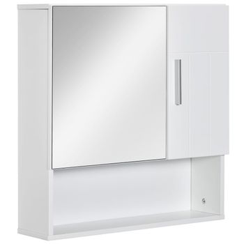 Armario con espejo 54x15.2x55.3 cm blanco