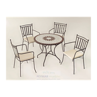 conjunto de mesa y 4 sillones con cojines para jardin