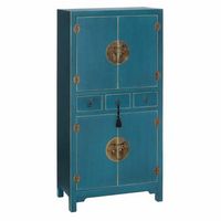 aparador oriente 63 x 33 x 131 cm azul dmf