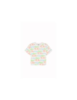 Camiseta Champion Crewneck Croptop Blanco Mujer