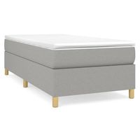 estructura de cama individual para adultos con somier - tela gris claro 90x190 cm