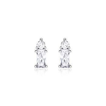 Pendientes de mujer de plata 925 con circonita