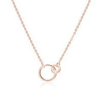cadena de mujer circulos de plata 925 chapada en oro rosa