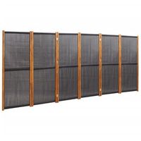 biombo divisor de 6 paneles negro 420x180 cm vidaxl