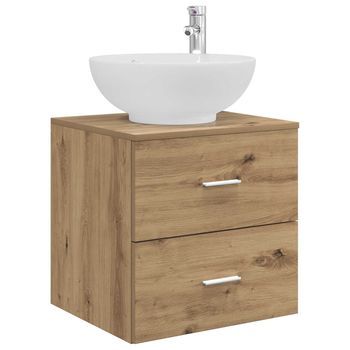 Vanidad Con Lavabo De Pared Roble Artisan 49,5 X 44,5 X 66,5 Cm Vidaxl