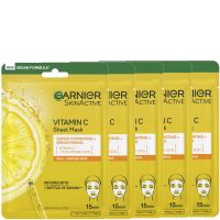 garnier skinactive moisture bomb hydrating and brightening vitamin c sheet mask set of 5