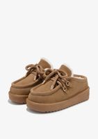zuecos de piel nordic clog tan - marron