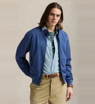 Polo Ralph Lauren para hombre. 710970569001 Chaqueta Bedford de tela de chino azul (M), Casual, Algodón