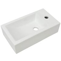lavabo con agujero grifo rectangular ceramica 46x255x12 blanco vidaxl
