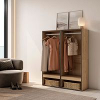 vestidor efecto madera roble 120x35x145cm