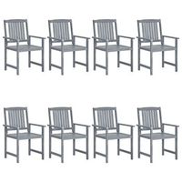 sillas de jardin 8 unidades madera maciza de teca gris vidaxl