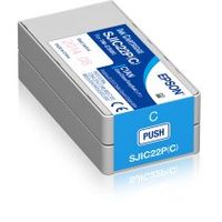 epson sjic22pc ink cartridge for colorworks c3500 cyan