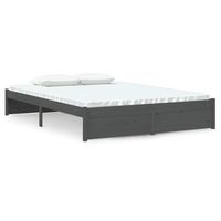 cama matrimonial  cama para adultos  estructura de cama de madera maciza gris 140x200 cm