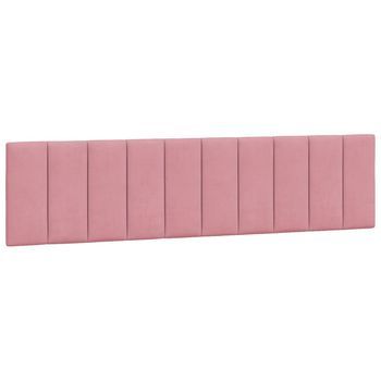 Cabecero De Cama Acolchado Hanko Terciopelo Rosa 200 Cm