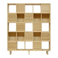 estanteria de madera maciza natural 10 puertas 160 cm sin barnizar