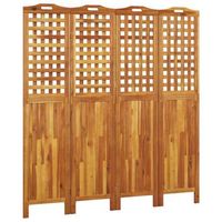 biombo biombo biombo 4 paneles 162 x 2 x 180 cm madera de acacia marron dec030821