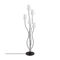 lampara de pie bonibon-13234 blanco negro metal tela 44x44x160 cm