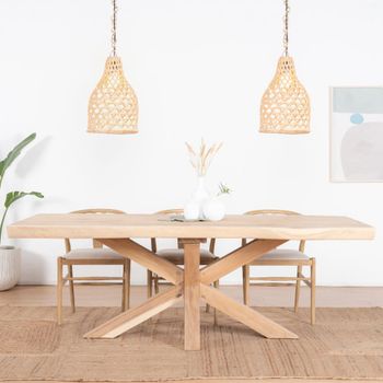 Mesa de comedor de madera maciza de trembesí 220cm