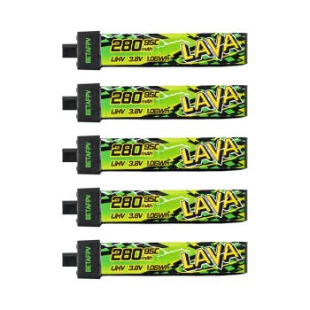 BETAFPV LAVA II 3.8V 280 mAh / 320mAh / 480mAh / 580mAh / 680mAh 95C 1S batería LiHV con conector BT2.0 para Air65 Meteo